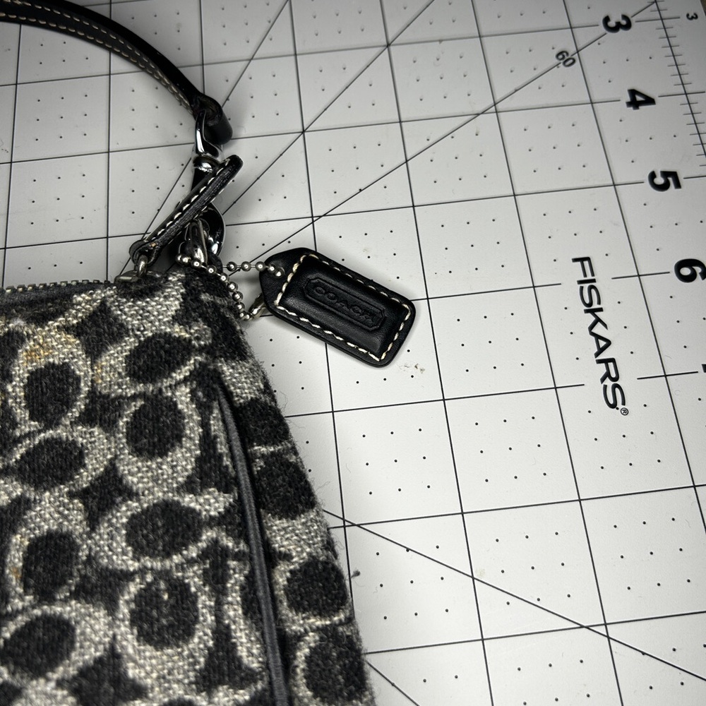Coach Vintage Wool Mini Black and Gray Signature Bag - Picture 4 of 11